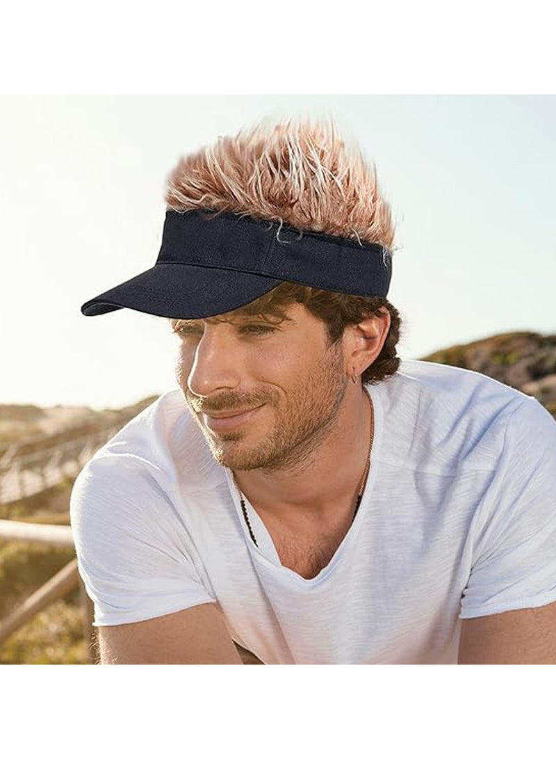 CMGTYYD 1 Piece Wig Baseball Cap, Adjustable Baseball Cap, Outdoor Cap for Men, Fun Sun Hat, Fashionable Wig Cap - Image 3