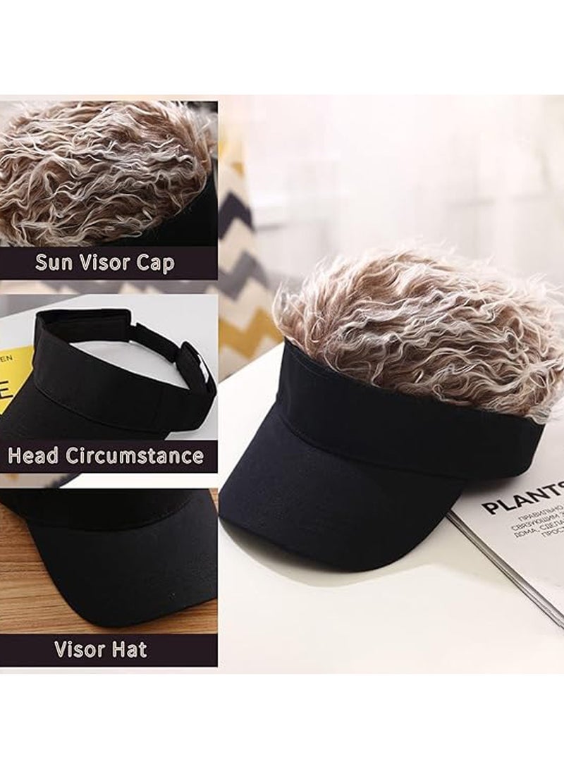 CMGTYYD 1 Piece Wig Baseball Cap, Adjustable Baseball Cap, Outdoor Cap for Men, Fun Sun Hat, Fashionable Wig Cap - Image 4