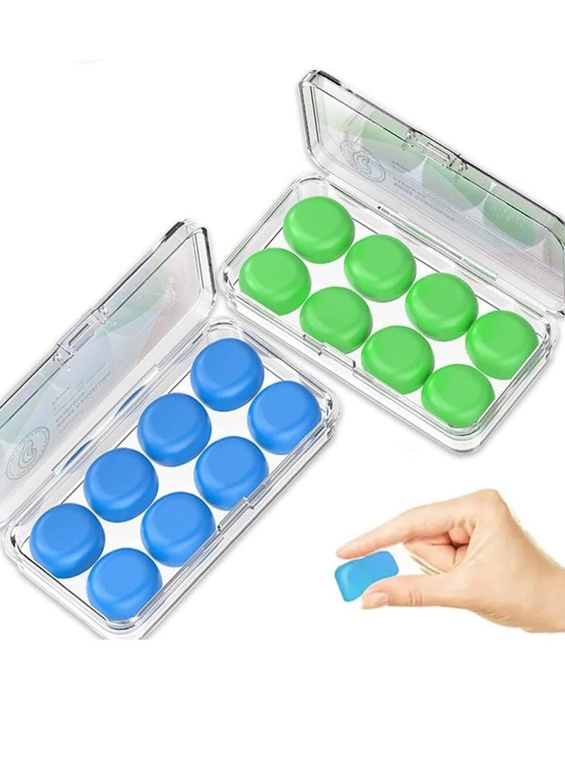 Generic Reusable waterproof and soundproof silicone earplugs, suitable for sleep, study, swimming, airplane, and concert protective covers, 16 pieces  - Image 1