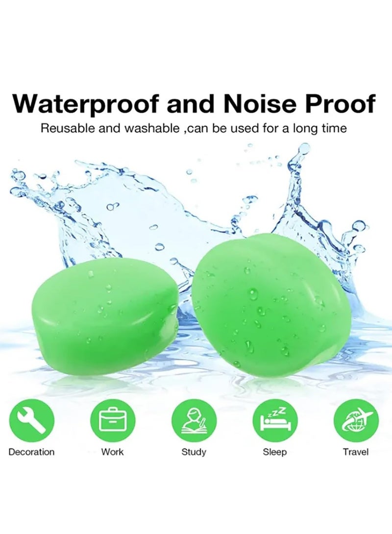 Generic Reusable waterproof and soundproof silicone earplugs, suitable for sleep, study, swimming, airplane, and concert protective covers, 16 pieces  - Image 2