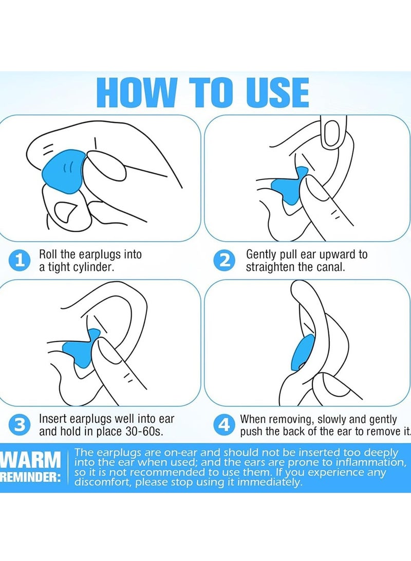 Generic Reusable waterproof and soundproof silicone earplugs, suitable for sleep, study, swimming, airplane, and concert protective covers, 16 pieces  - Image 4