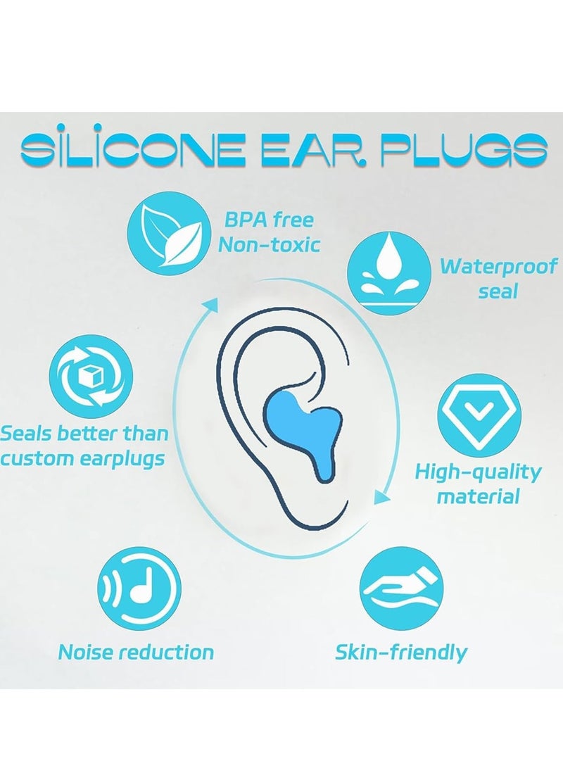 Generic Reusable waterproof and soundproof silicone earplugs, suitable for sleep, study, swimming, airplane, and concert protective covers, 16 pieces  - Image 5