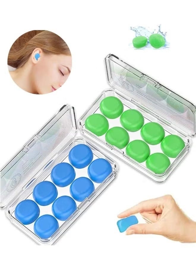 16 Pcs Silicone Earplugs, Reusable Waterproof And Soundproof, Suitable For Sleep, Study, Swimming, Airplane, And Concert Protective Covers - Image 1