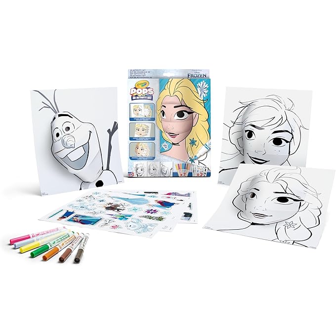 Crayola POPS 04-0742 3D Activity Set for Colouring and Crafting 3D Drawing, Creative Activity and Gift for Children, Disney Frozen Age 6+
