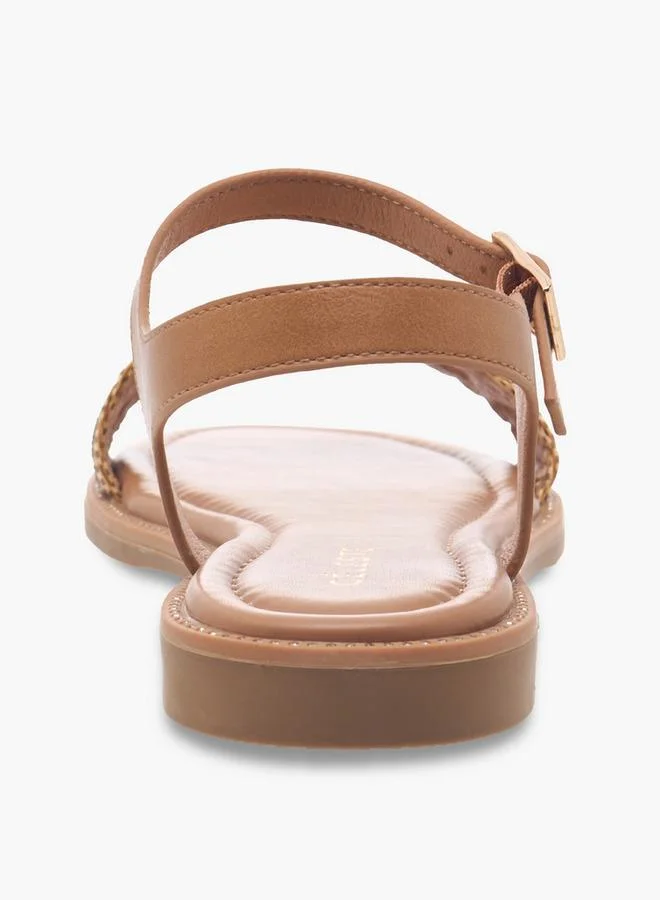 Celeste GOLD Women Ankle Strap Flat Sandals for Women | Best Price UAE