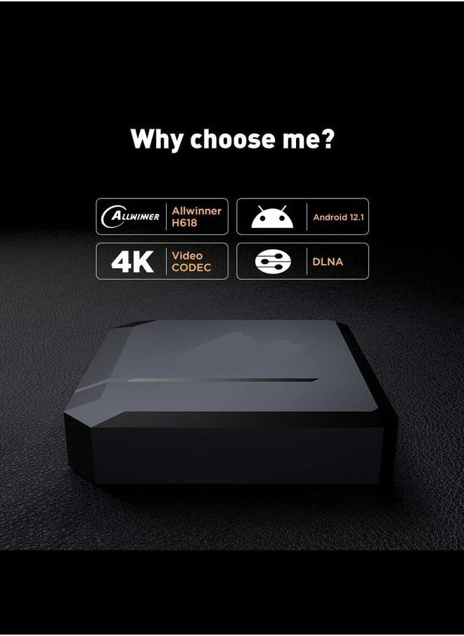 Generic - Android TV Box 13.0, T98max Set Top Box 2GB RAM 16GB ROM, H618 CPU Wifi6 2.4/5.8G/Ethernet 100M /BT 5.0/ USB 3.0/3D/8K/H.265 HDR10+ Smart TV Box - Image 1