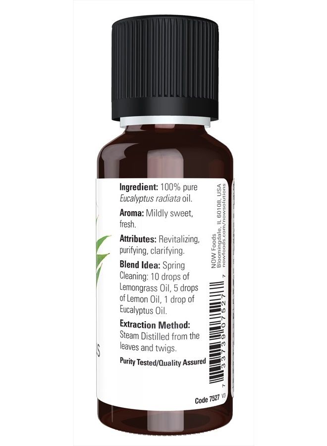 now Essential Oils, Eucalyptus Radiata Oil, Revitilizing Aromatherapy Scent, Steam Distilled, 100% Pure, Vegan, Child Resistant Cap, 1-Ounce - Image 2