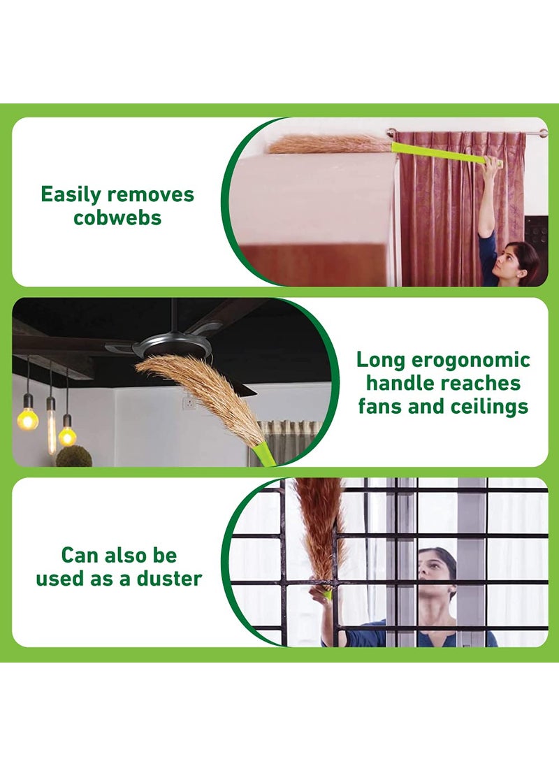 Scotch Brite ScotchBrite Fibre Broom Green Pack of 2 Plastic Hard_Floor  - Image 4