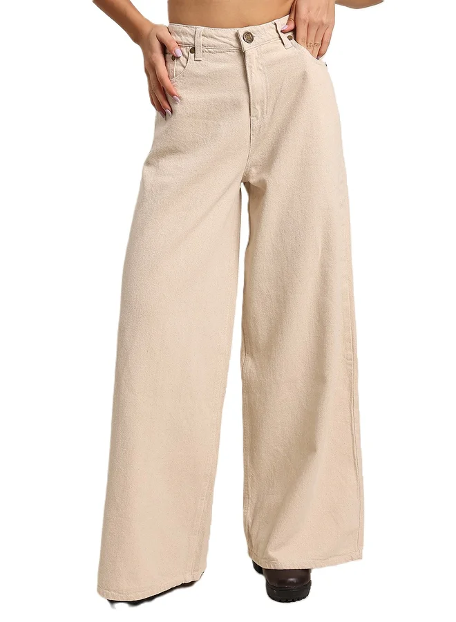 Take Two Styli Women High Rise Cotton Wide Leg Jeans By Bene Kleed