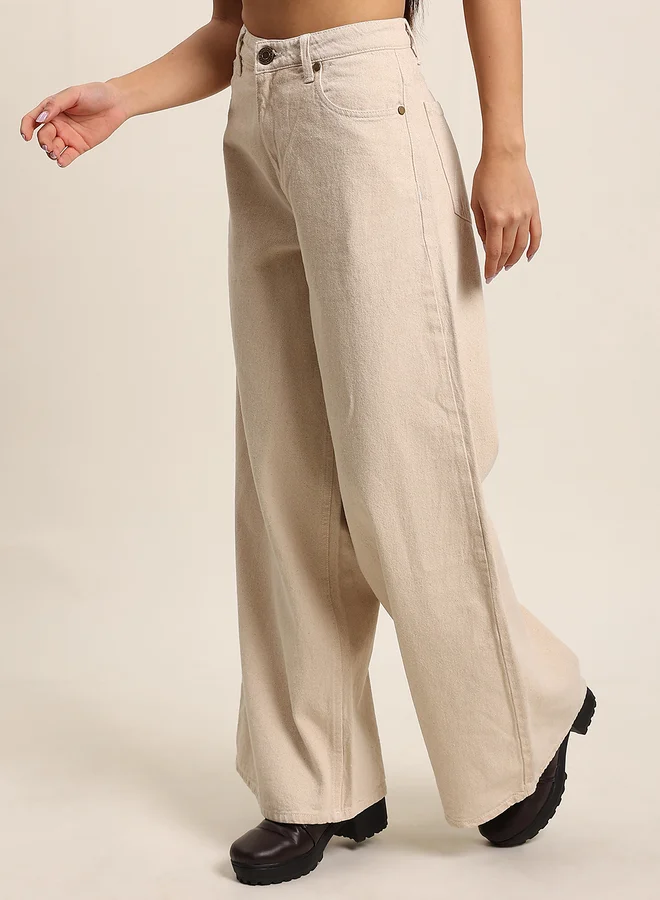 Take Two Women High Rise Cotton Wide Leg Jeans By Bene Kleed
