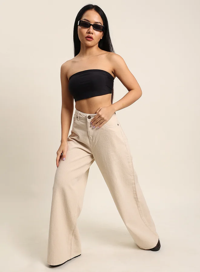 Take Two Women High Rise Cotton Wide Leg Jeans By Bene Kleed