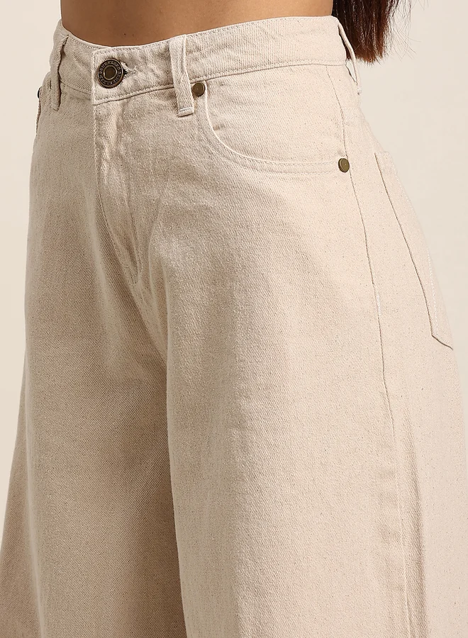 Take Two Women High Rise Cotton Wide Leg Jeans By Bene Kleed