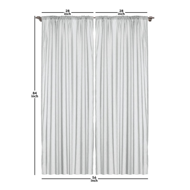 Ambesonne Abstract Window Curtains  Modern Monstera and Stars with Muted Tones Memphis Chevrons Stripes  Lightweight Decorative 2-Panel Set & Rod Pocket  Pair of - 28"" x 84""  Slate Blue Eggshell Fawn - Image 3