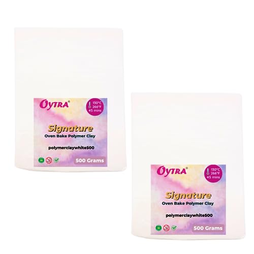 Oytra White Polymer Clay Signature Series Oven Bake for Jewelry Making Miniatures Art and Craft Projects for Professionals and Beginners (White, 1 Kg) - Image 1
