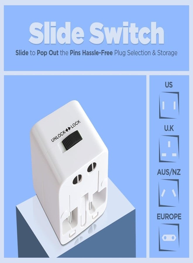 MX Universal Travel Adapter | All-in-One Worldwide Plug Adapter for 150+ Countries | Compact Travel Socket with LED Indicator | Compatible with UK, Europe, USA, China, Japan & Thailand - Image 4
