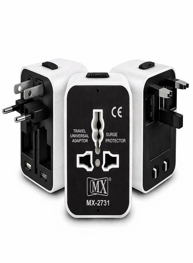 MX Universal Travel Adapter | All-in-One Worldwide Plug Adapter for 150+ Countries | Compact Travel Socket with LED Indicator | Compatible with UK, Europe, USA, China, Japan & Thailand - Image 1
