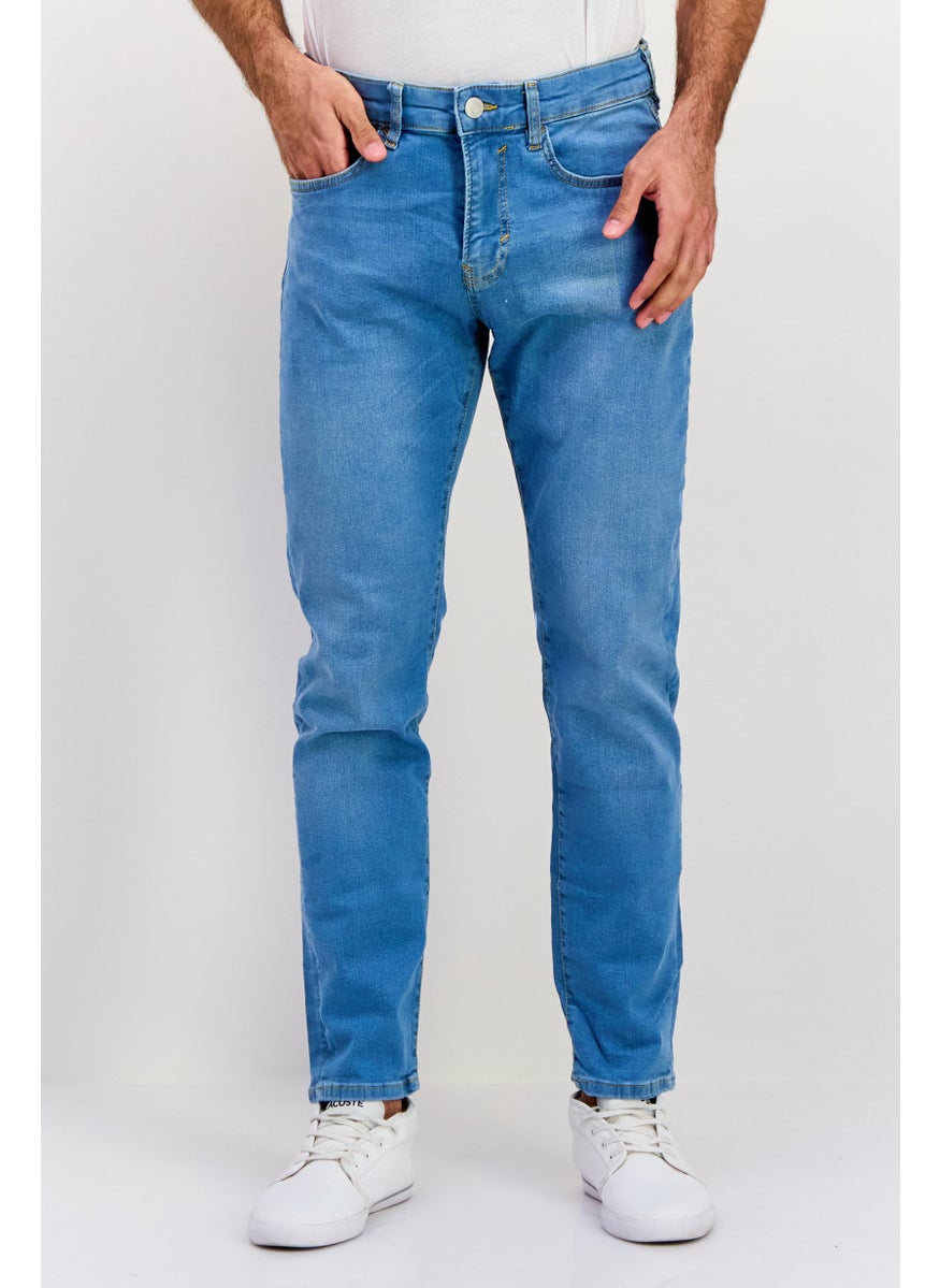 ESPRIT - Men Slim Fit Wash Stretchable Jeans, Blue - Image 1