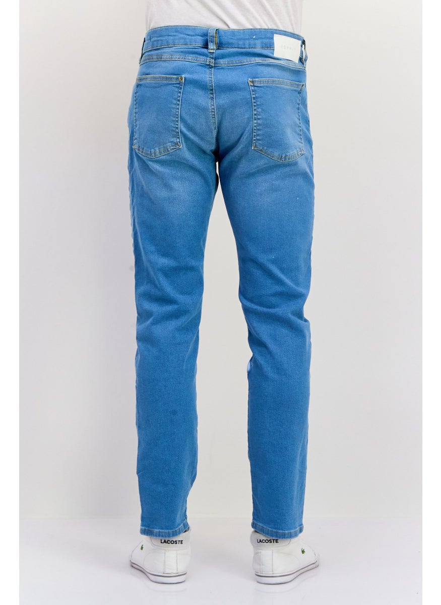 ESPRIT - Men Slim Fit Wash Stretchable Jeans, Blue - Image 1