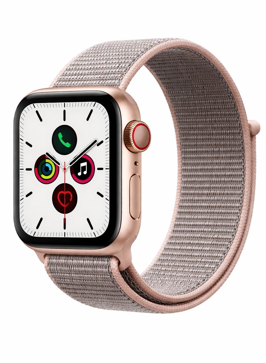 Nylon Sport Loop Band Compatible with Apple Watch 38mm 40mm 41mm, (42mm Series 10 and 11) Soft Woven Sport Strap, Adjustable Replacement Wristband for Apple Watch Series 1,2,3,4,5,6,7,8,9,10,11/SE - Pink
