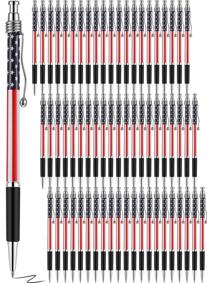 Tenare 64 Pcs 250th Anniversary 4th of July American Flag Ballpoint Pen Themed 1.0 mm Black Ink USA Patriotic Gel Ink Pen for Writing and Signing, Home Office Supplies School Party(Flag) - Image 1