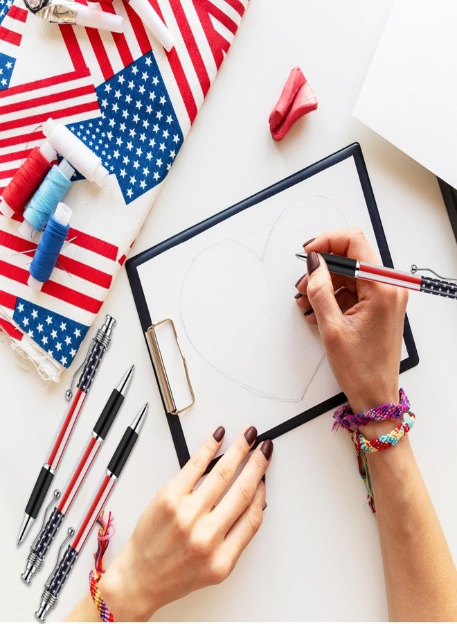 Tenare 64 Pcs 250th Anniversary 4th of July American Flag Ballpoint Pen Themed 1.0 mm Black Ink USA Patriotic Gel Ink Pen for Writing and Signing, Home Office Supplies School Party(Flag) - Image 3