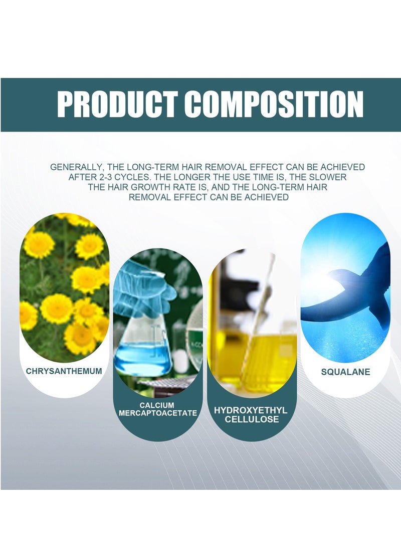إيلهو كريم إزالة الشعر للرجال ، قناع إزالة شعر الجسم العضوي ، كريم إزالة شعر اللحية للوجه للرجال ، مزيل الشعر المهدئ غير المؤلم ، كريم مزيل الشعر السريع والفعال في المنطقة الحميمة والخاصة 50 جرام - Image 5
