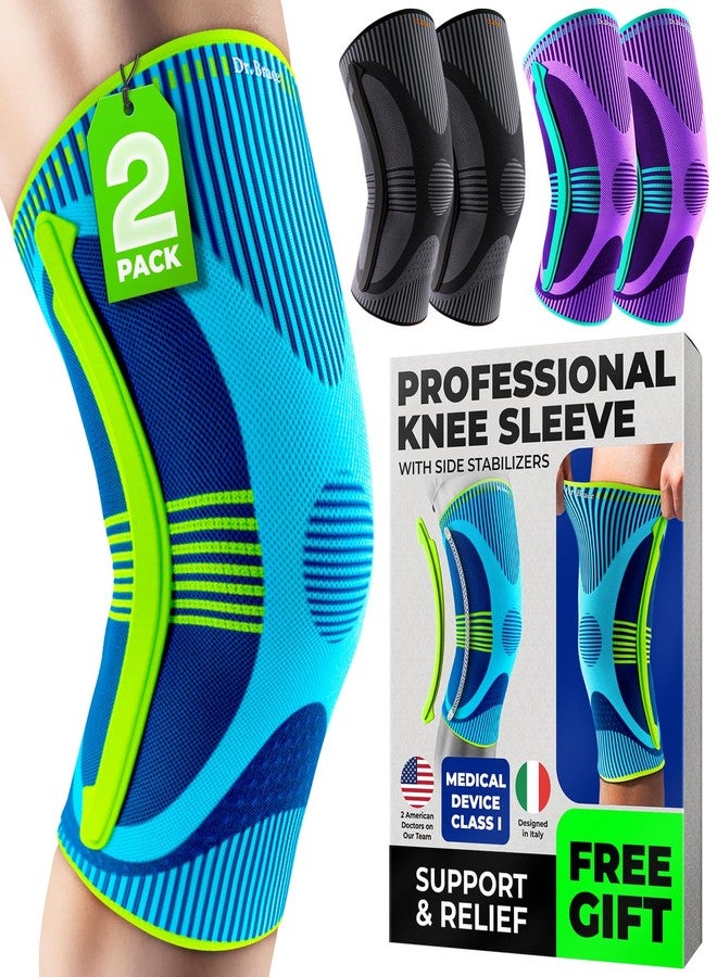 DR. BRACE ELITE Knee Brace with Size Stabilizer (2 Pack) Knee Brace for Women & Men, Workout, Sports, Daily Knee Compression Sleeve for Maximum Knee Pain Support & Fast Recovery (Zeus, Medium) - Image 1