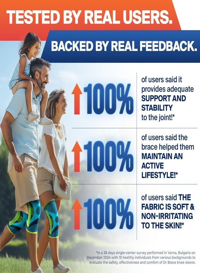 DR. BRACE ELITE Knee Brace with Size Stabilizer (2 Pack) Knee Brace for Women & Men, Workout, Sports, Daily Knee Compression Sleeve for Maximum Knee Pain Support & Fast Recovery (Zeus, Medium) - Image 4