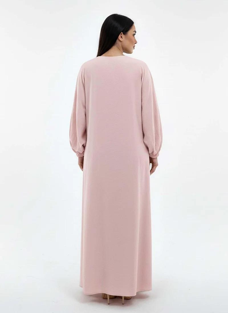 MSquare Fashion Pink Lightweight Pink Harir Maqsood Prayer Abaya for Women | Best Price UAE