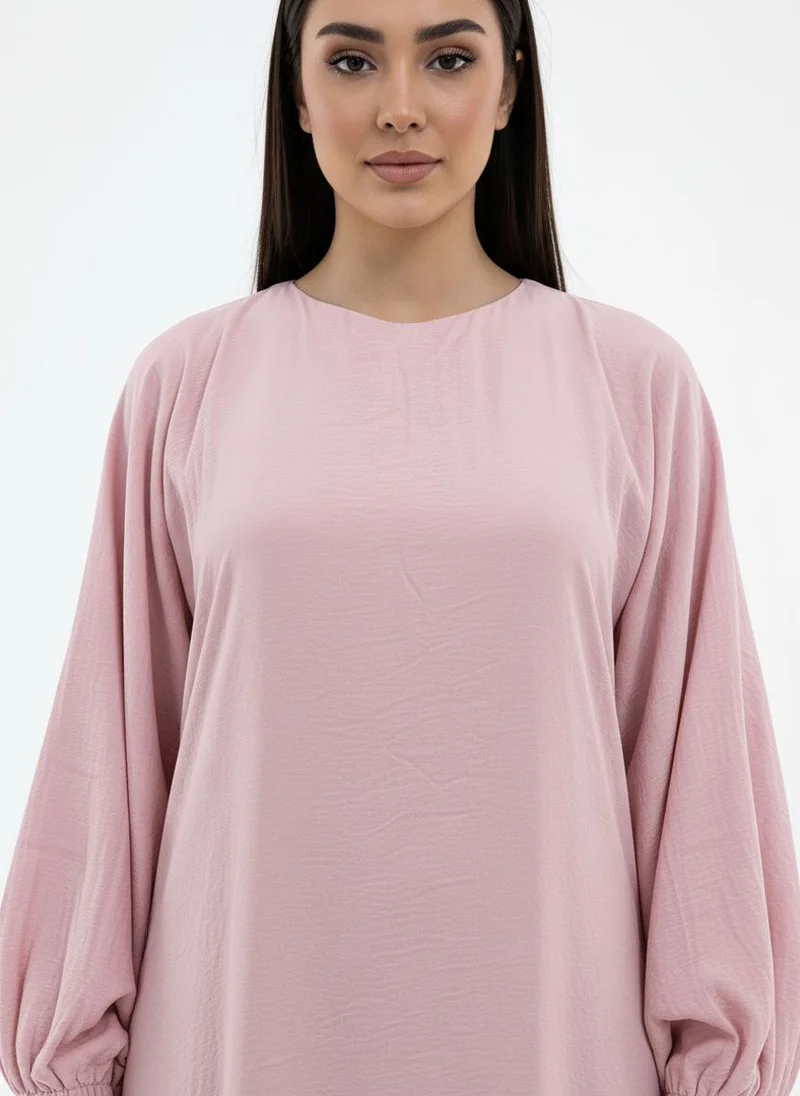 أم سكوير فاشن Lightweight Pink Harir Maqsood Prayer Abaya