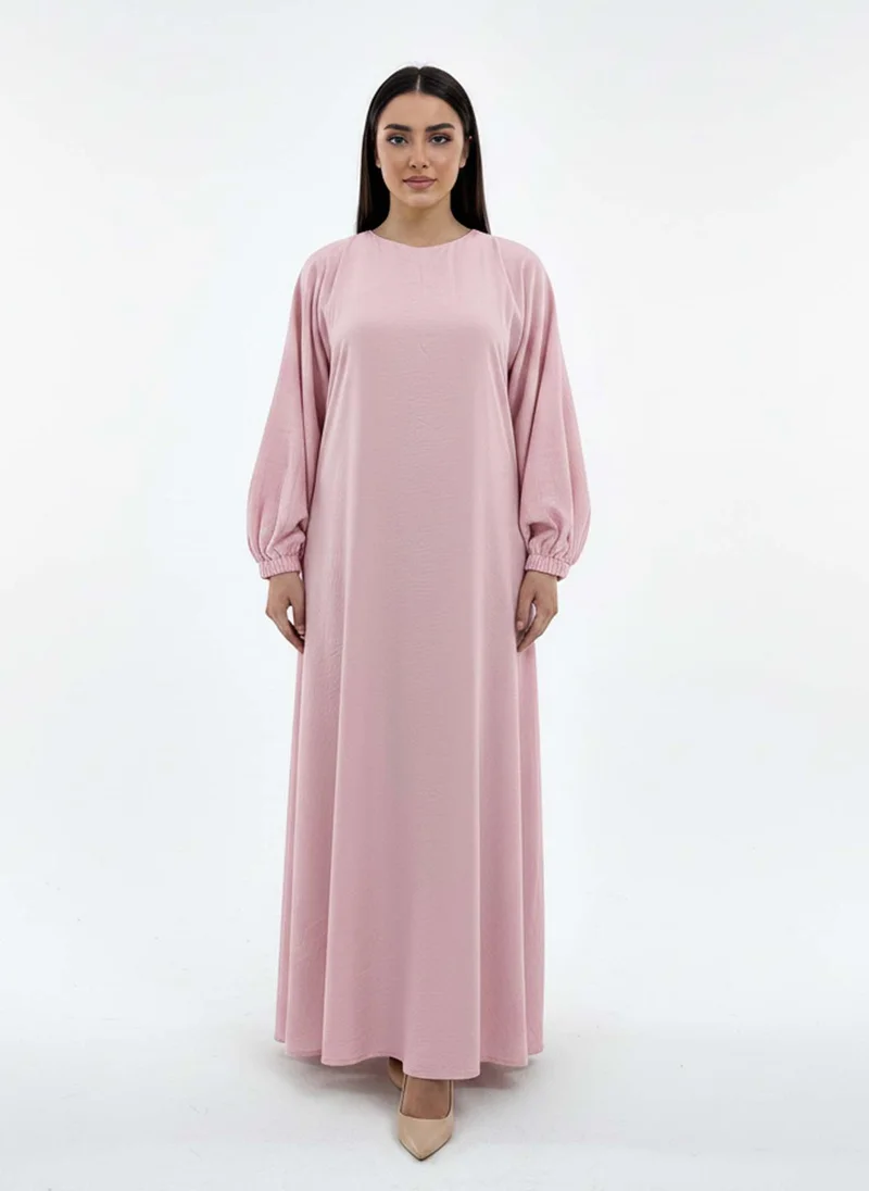 أم سكوير فاشن Lightweight Pink Harir Maqsood Prayer Abaya