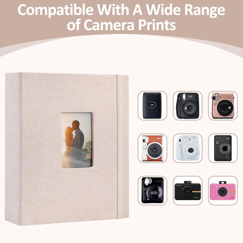 vivinin 2PCS Polaroid Photo Album, 2x3 Inch Pockets Mini Photo Album for 104 Pockets Hold 208 Pictures, Linen Hardcover Polaroid Album Book for Photos Family Anniversaries Baby Vacations (Off-white) - Image 3