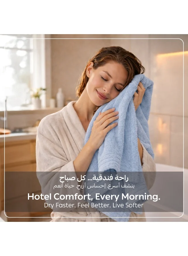Donetella Cloudy Blue Bath Towel (4 Pack, 70 X 140 cm) - Microfiber 330 GSM - Super Soft, Highly Absorbent, Quick Drying Thick Bathroom Towels - Soft Hotel Quality for Bath and Spa  | Best Price UAE
