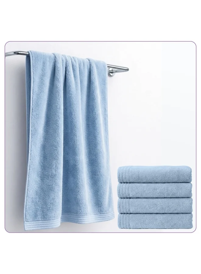 Bath Towel (4 Pack, 70 X 140 cm) - Microfiber 330 GSM - Super Soft, Highly Absorbent, Quick Drying Thick Bathroom Towels - Soft Hotel Quality for Bath and Spa