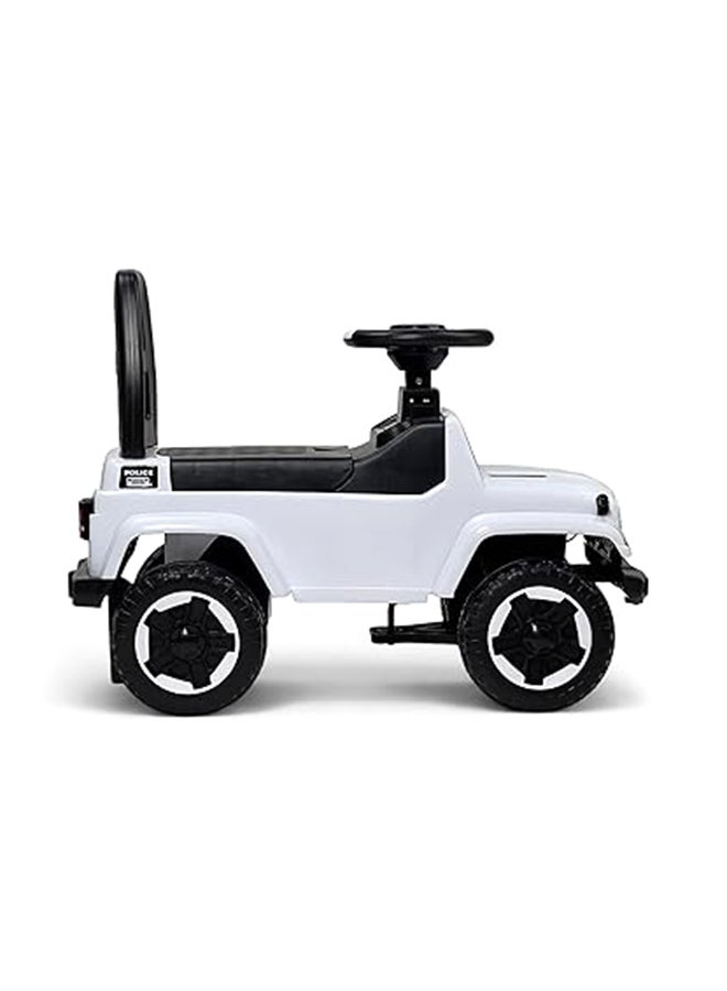 البدر سيارة ركوب للاطفال من البدر، سيارة ركوب للاطفال مع موسيقى واضواء، سيارة دفع للاطفال الصغار مع مساحة تخزين تحت المقعد، سيارة لعبة للاطفال مناسبة للاطفال، ابيض، من البدر - Image 3