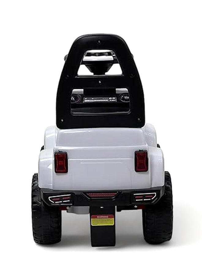 البدر سيارة ركوب للاطفال من البدر، سيارة ركوب للاطفال مع موسيقى واضواء، سيارة دفع للاطفال الصغار مع مساحة تخزين تحت المقعد، سيارة لعبة للاطفال مناسبة للاطفال، ابيض، من البدر - Image 4