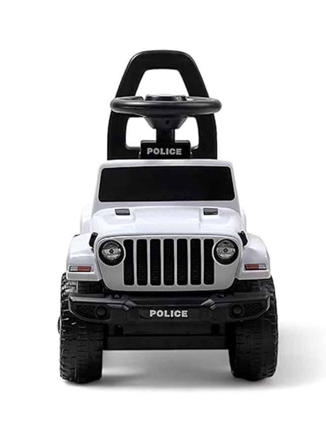 البدر سيارة ركوب للاطفال من البدر، سيارة ركوب للاطفال مع موسيقى واضواء، سيارة دفع للاطفال الصغار مع مساحة تخزين تحت المقعد، سيارة لعبة للاطفال مناسبة للاطفال، ابيض، من البدر - Image 2