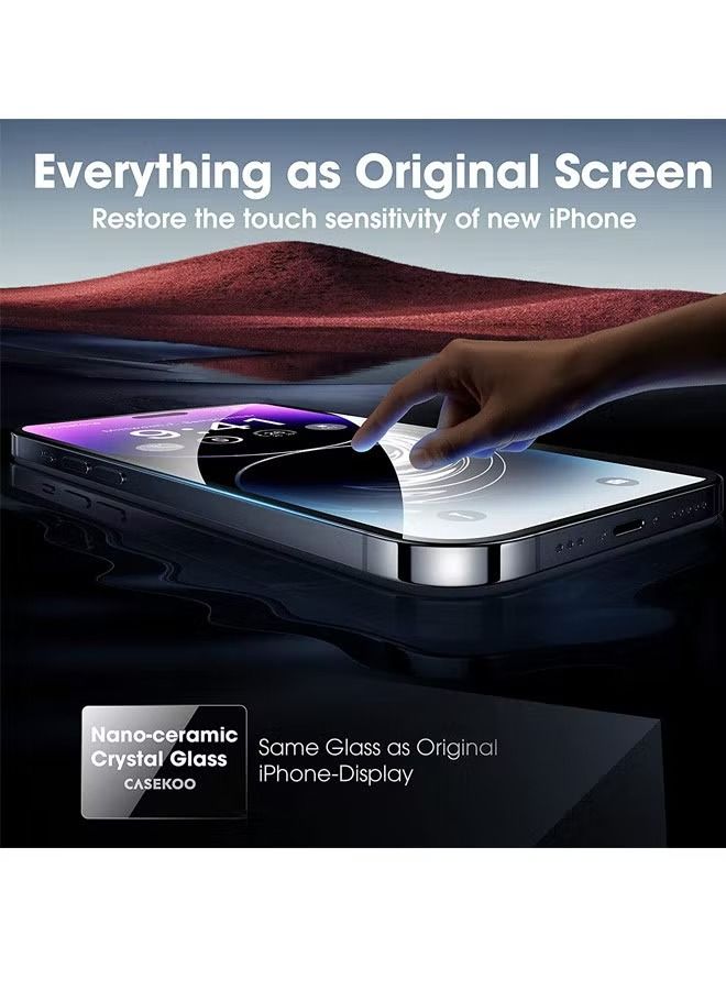 IAF Shatterproof Protection Tempered Glass 9H Hardness HD Clear Case-Friendly Auto-Alignment Frame Screen Protector For Apple iPhone 14 Pro Max 6.7 inch Clear - Image 2