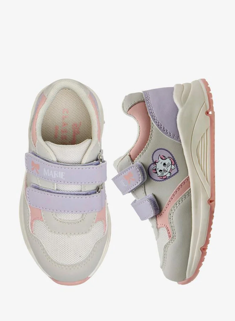 ديزني Girls Marie Print Hook & Loop Sneakers