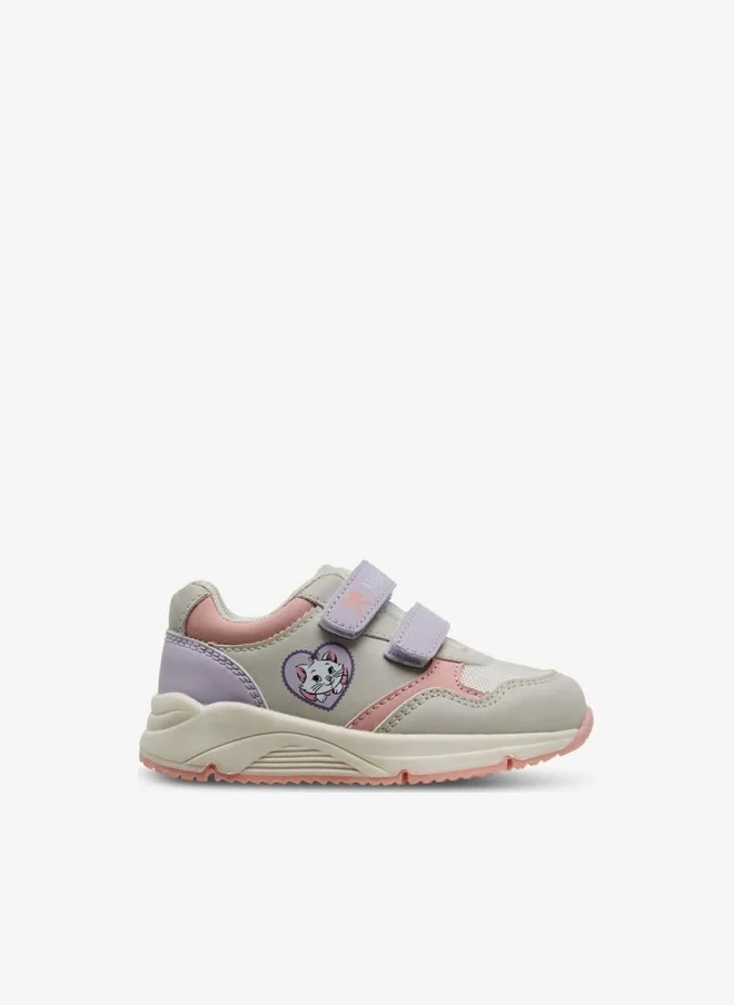 ديزني Girls Marie Print Hook & Loop Sneakers