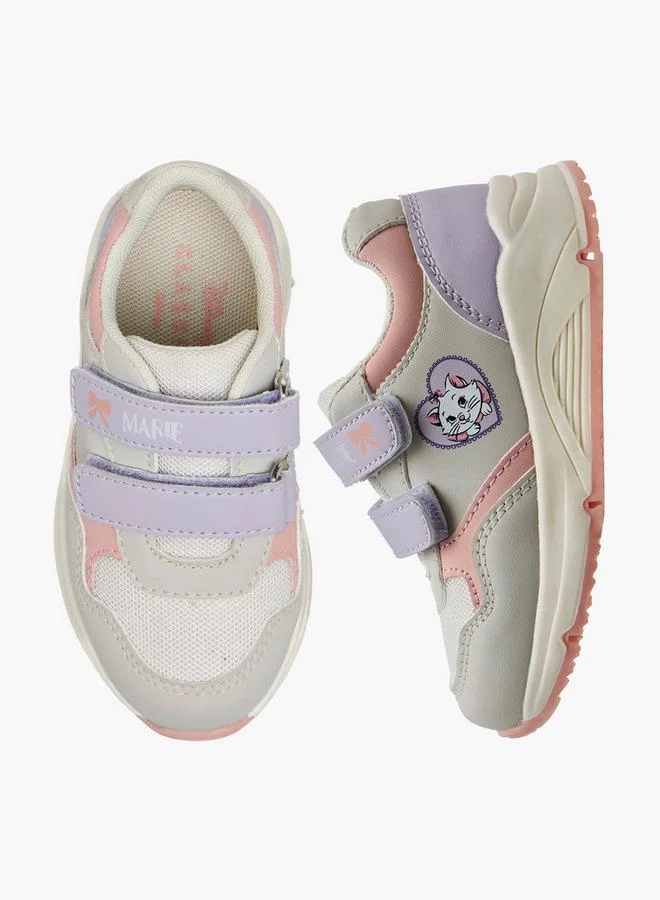 ديزني Girls Marie Print Hook & Loop School Sneakers