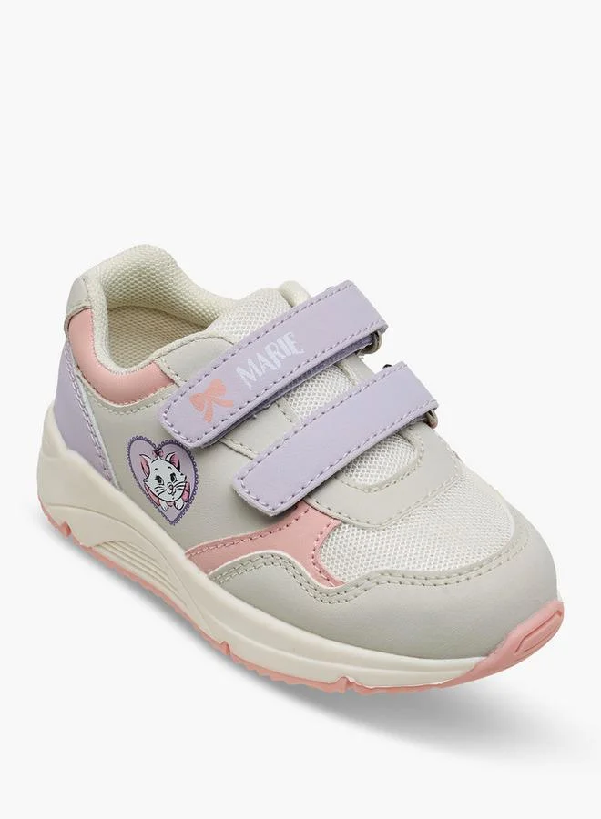 ديزني Girls Marie Print Hook & Loop School Sneakers