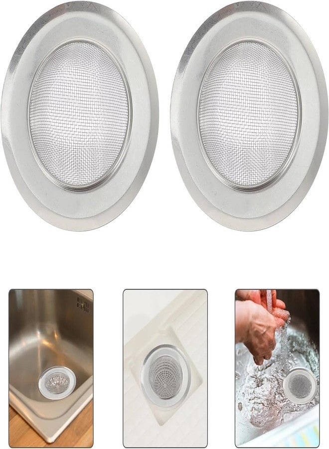 COOFANDY 2 pcs Stainless Steel Sink Strainer, Steel Jaali Drain Protector, Mesh Kitchen Drain Basin Basket, Perfect for Most Sink Drains, Rust Free, Thicken Edge, Fast Flow and Effective - Image 4