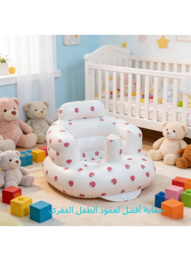 مقعد طعام أطفال خفيف الوزن وقابل للحمل، وأريكة طعام أطفال قابلة للنفخ مع مضخة للأطفال من عمر 3 إلى 36 شهرًا - Image 3