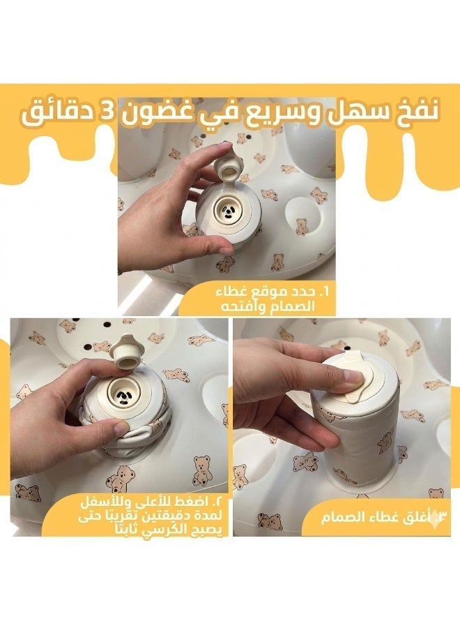 مقعد طعام أطفال خفيف الوزن وقابل للحمل، وأريكة طعام أطفال قابلة للنفخ مع مضخة للأطفال من عمر 3 إلى 36 شهرًا - Image 5