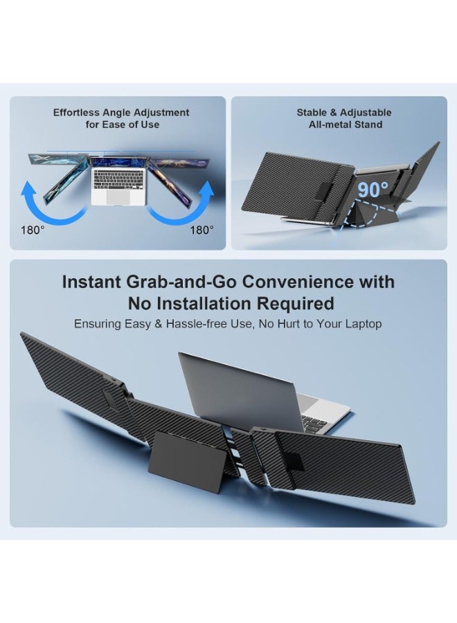 V2COM 14" FHD 1080P IPS Triple Portable Monitor for Laptop – HDMI/USB-A/USB-C Plug & Play, Compatible with Windows/Mac/Android/ChromeOS/Switch/PS5 - Image 3