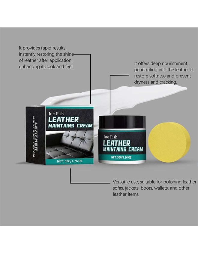 JUE-FISH Leather Care Cream Furniture Leather Boots Coats Sofa Cleaning Care Polishing Leather Care Leather Care and Leather Conditioner - Image 5