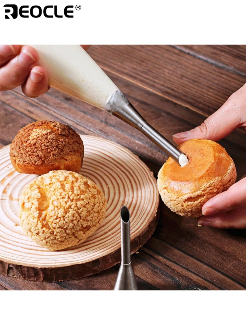 REOCLE 3PCS Metal Piping Tips with 3 Different Sizes 304 Stainless Steel Icing Nozzles with Durability Design for Cake Cupcake Decorating Baking Kitchen Use - Image 4