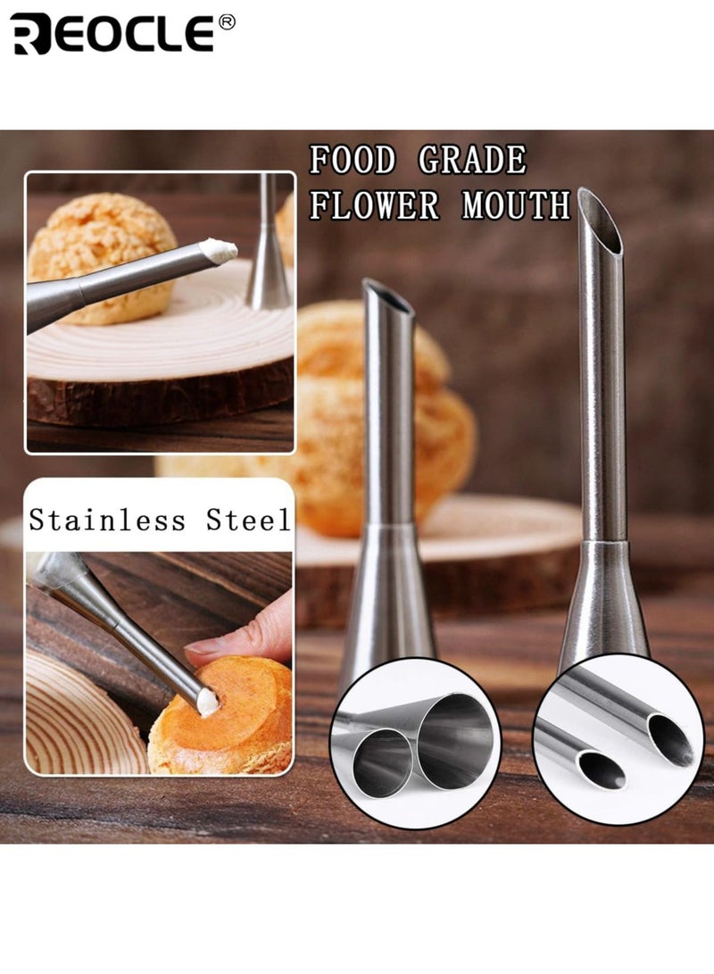 REOCLE 3PCS Metal Piping Tips with 3 Different Sizes 304 Stainless Steel Icing Nozzles with Durability Design for Cake Cupcake Decorating Baking Kitchen Use - Image 2