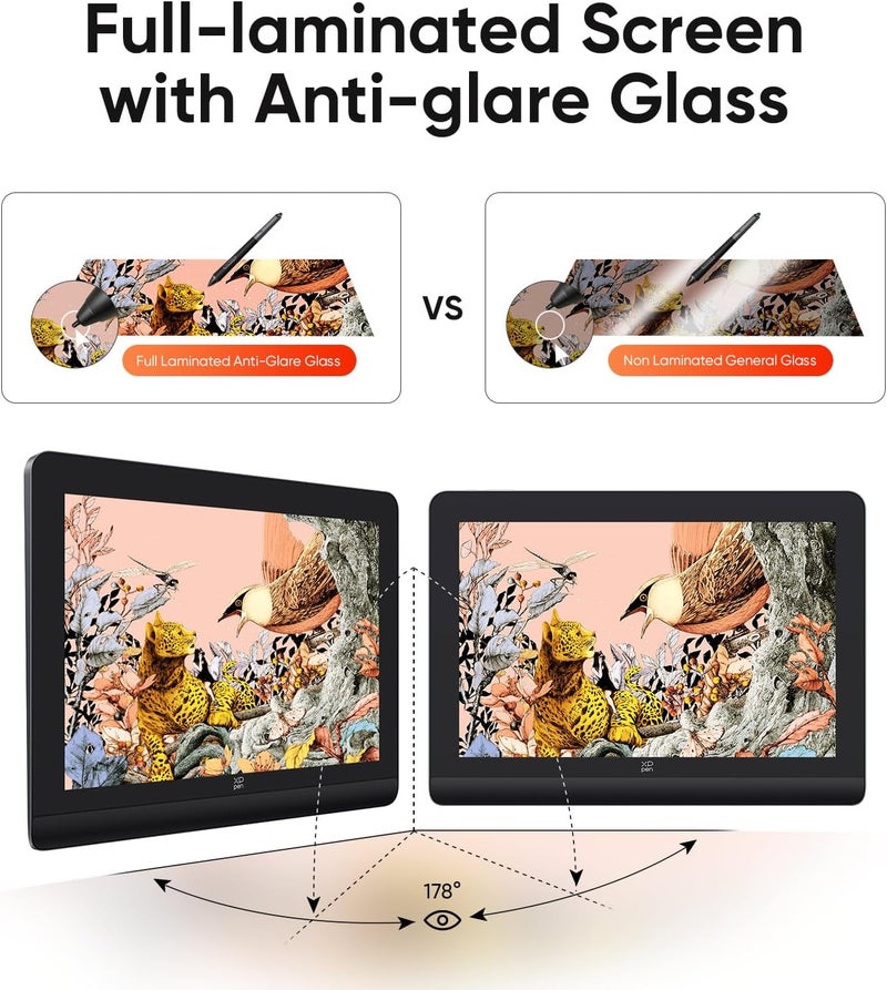 XPPen Artist Pro 16 (Gen 2) Graphic Tablet with 16 Inch Screen, Digital Drawing Tablet with Monitor with Mini Direct Keyboard Shortcut, Fully Laminated with Stand, Smart X3 Pro Chip - Image 5